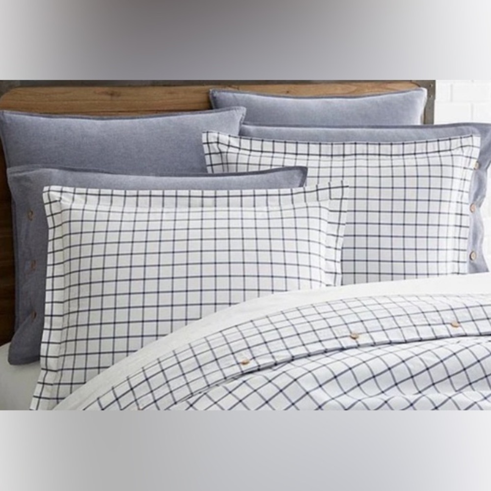 Cremieux Maxwell Plaid Duvet Set, King, Blue & White, 1 Duvet Cover & 2 Shams,…